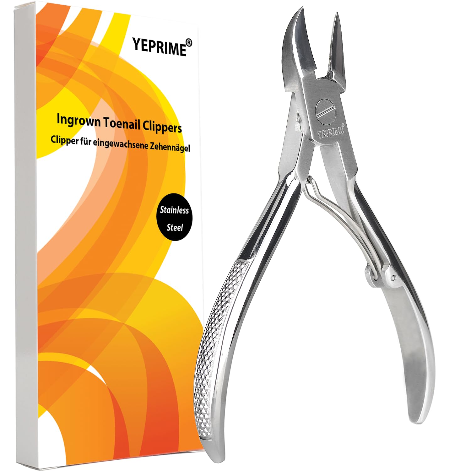 Podiatrist Toenail Clippers, Super Sharp and Wear-resistant Toe Nail Cutters for Thick and Ingrown Nails, Hand Forged Stainless Steel Pedicure Clippers for Men Women Seniors, Curved Blade