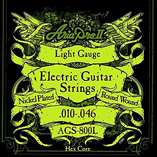AAvc[ GLM^[ AriaProII Electric Guitar Strings AGS-800 (AGS-800L Light 10-46, 1Zbg)