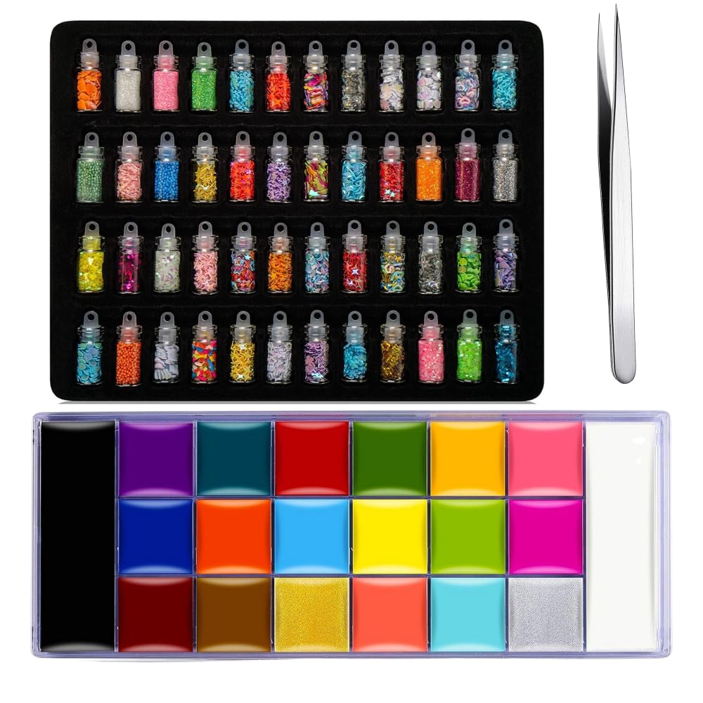 THR3E STROKES COMBO Face Body Paint Oil Palette, Professional Flash Non Toxic Safe Tattoo Halloween FX Party Artist Fancy Makeup Painting Kit For Kids and Adult-picture-11