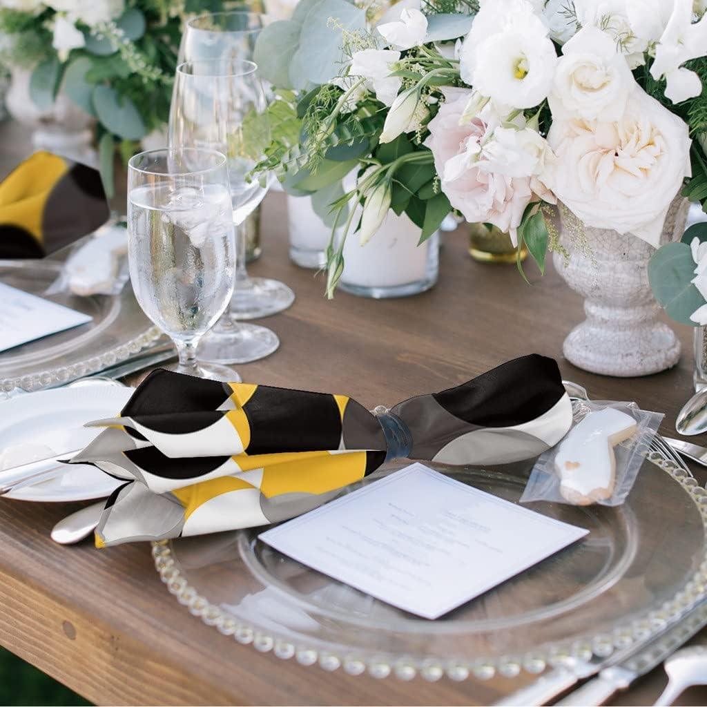 Abstract Geometry Table Napkin Set Wedding Banquet Cloth Soft Tea Towels Dinner Handkerchief