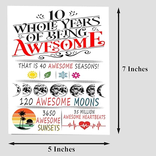 Miniatura 4 de Tarjeta de cumpleaños de 10 años de ser increíble, regalo de tarjeta de cumpleaños de 10 años para niñas y niños, tarjeta de cumpleaños de 10 para