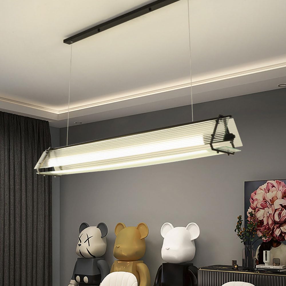 FZQSXAZU Ceiling Pendant Light Fixture Long LED Chandelier Dimmable Modern Hanging Lamp Nordic Decoration for Dining Room Bedroom Kitchen Island Cafe
