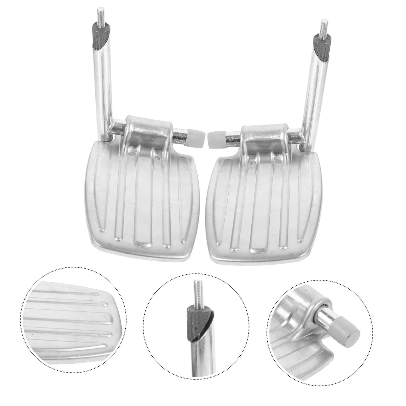 SOLUSTRE Reposapiés Plegables de Metal para Silla de Ruedas, Ligeros, Almohadilla para Piernas, Repuesto para Usuarios de Movilidad Reducida