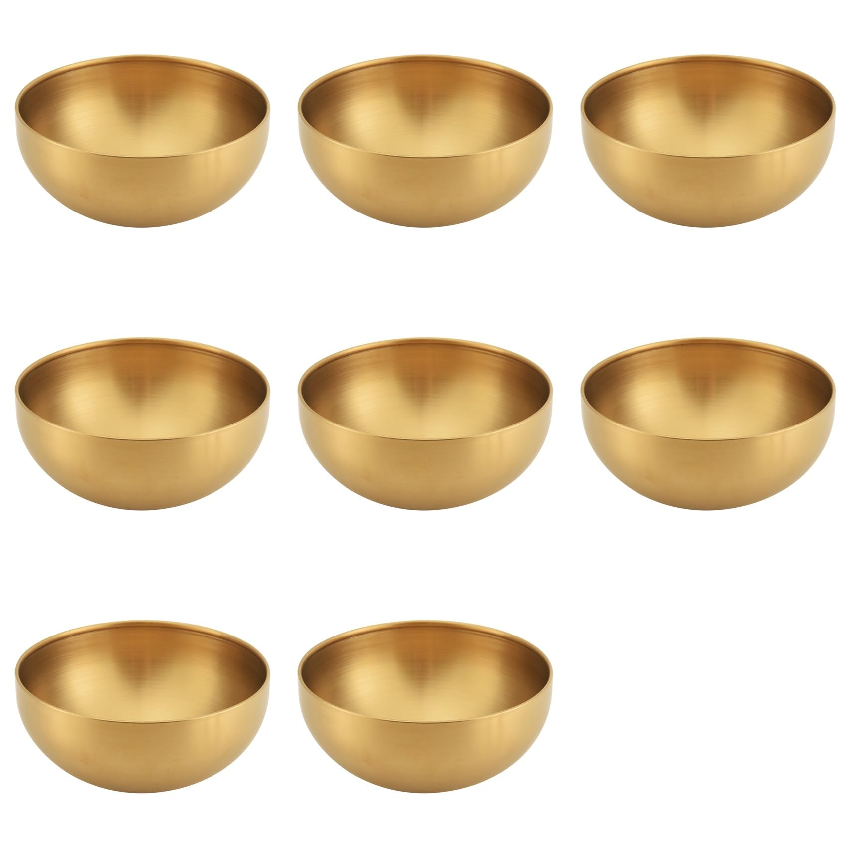 Hndhbfgrt 8X Large Capacity Stainless Steel Salad Bowls Korean Soup Rice Noodle Ramen Bowl Kitchen Food Container,Gold,15X7CM