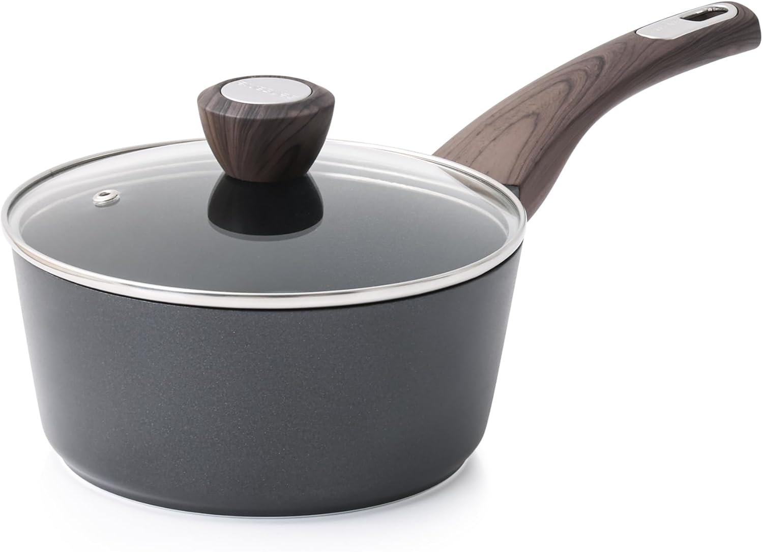 SENSARTE Nonstick Sauce Pan with Lid, 3QT Sauce Pot, Stay-cool Handle, Multipurpose Handy Little Saucepan, Induction Capable, PFOA Free, Black