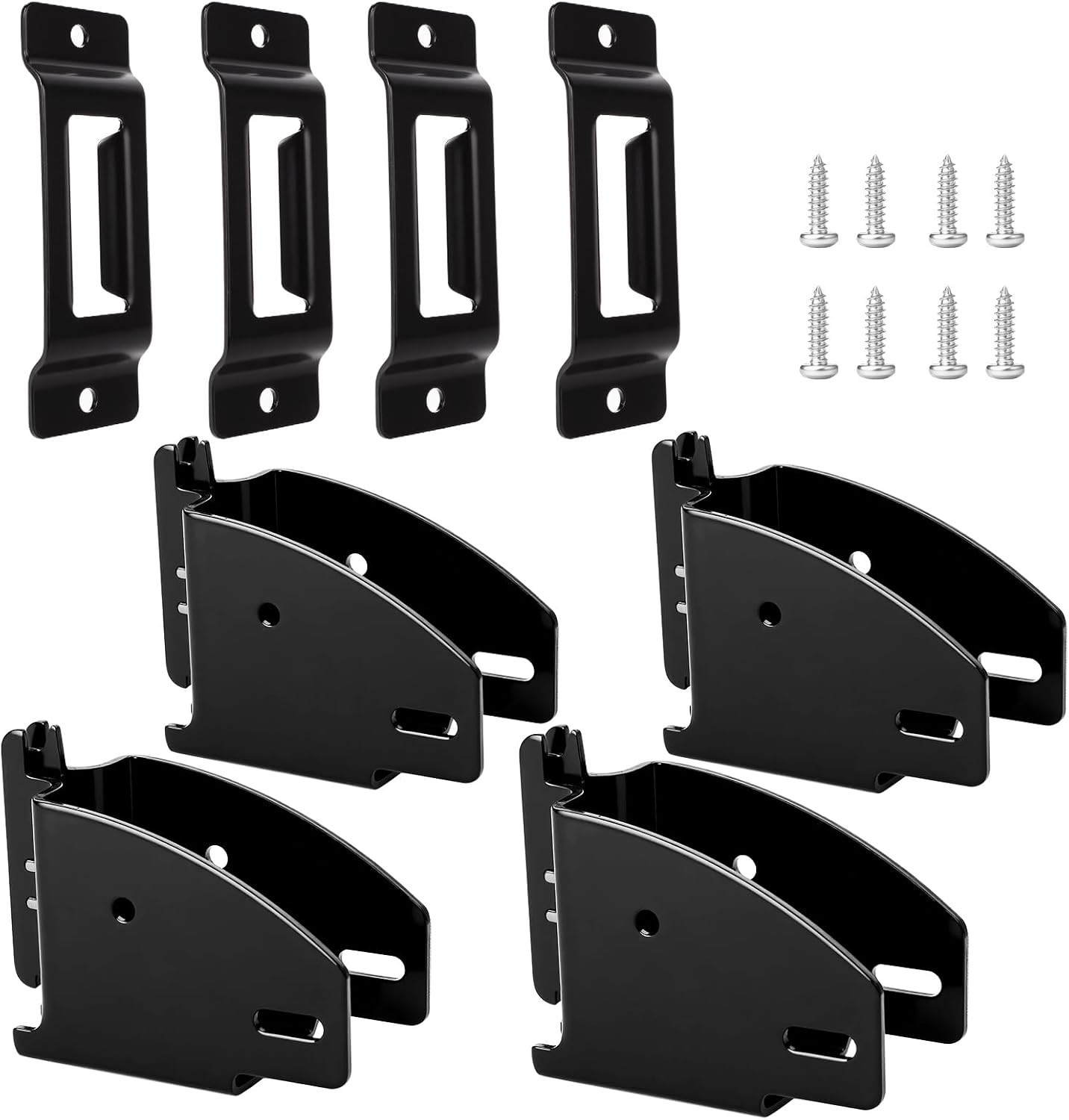 10 Packs E-Track Wood Beam End Socket with Tie Down Slots, Black Wood Beam Brackets Fit for 2x4 2x6 in Cargo, Truck, Trailer, Storage Lumber Bracket with Single Slots E Track Accessories