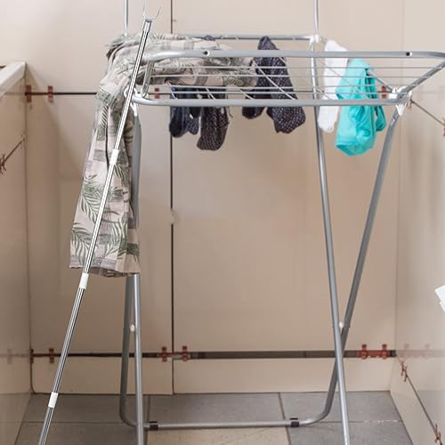 Miniatura 4 de Zerodeko La ropa ajustable de poste del tendedero que alcanza la asamblea fácil de poste de la ropa del balcón de