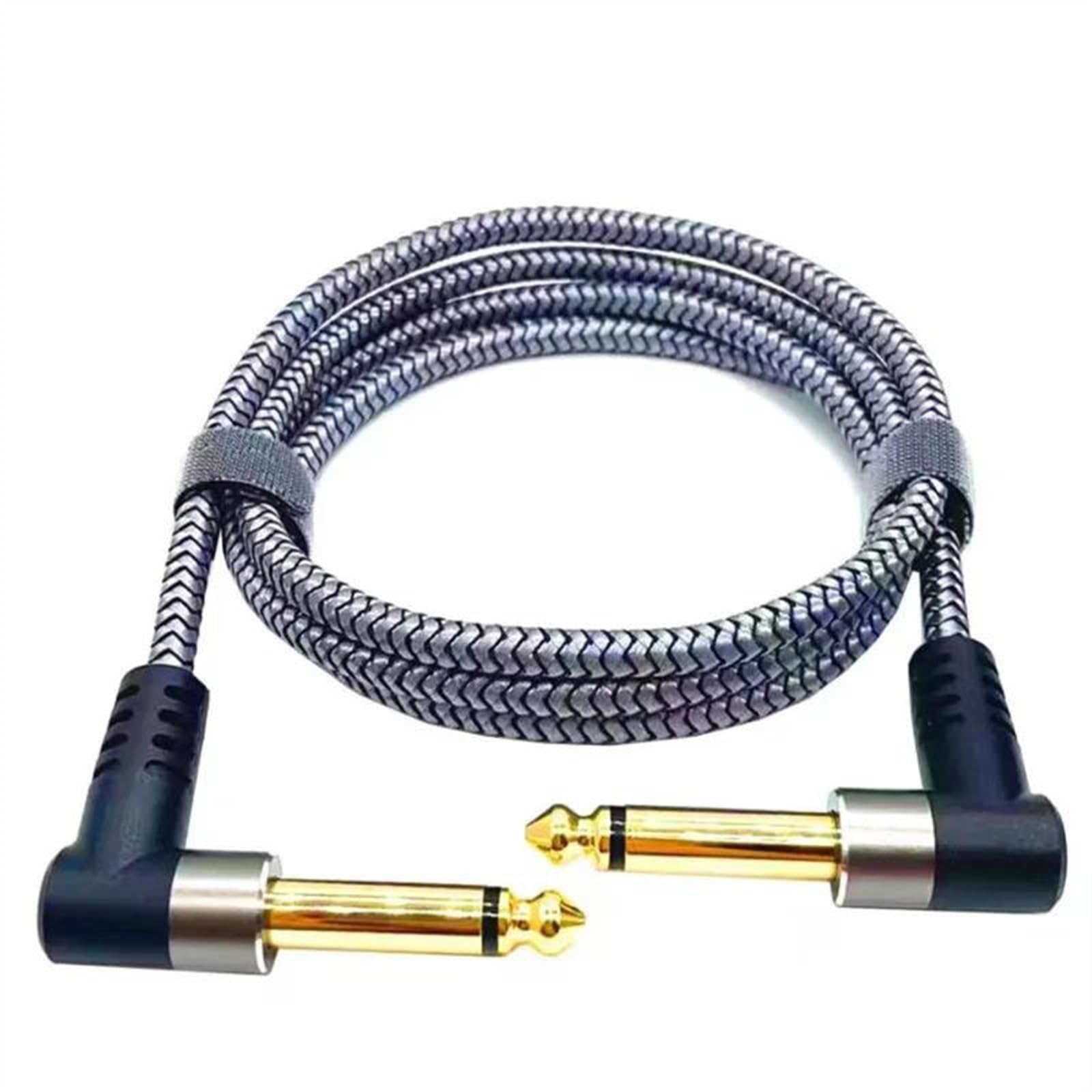 Kabel instrumentowy Kabel Kątowy Jack 6,35 Mm Mono Pozłacany 0,15 M/ 30 Cm /0,5 M/ 1 M Kabel Męski Do Męskiego Do Gitary Basowej(0.15m(2pcs))