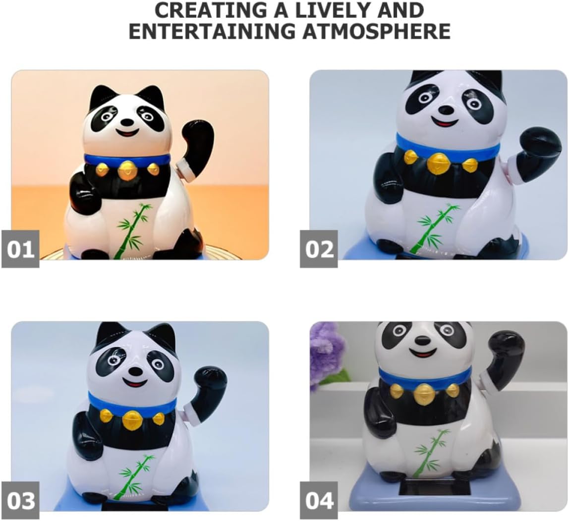 Totority Cute Panda Ornament Car Dashboard Decor with Creative Design, Hand Painted Abs Material Mini Panda Figurine for Office Desks and Home Decor, Versatile Use Car Accessories image 3