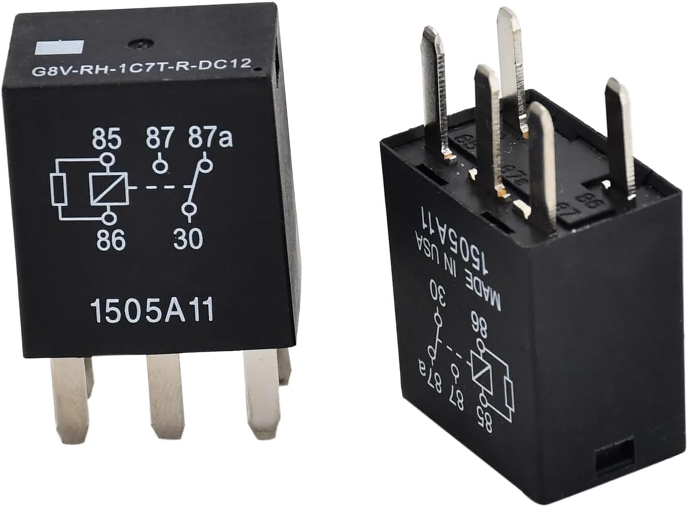 G8V-RH-1C7T-R-DC12 Power Relay 2PCS 12VDC 35Amp 5Pin Compatible with Omron 301-1C-C-R1-U01-12VDC Sea-Doo 278002822 Can-Am 515176774 710000739 SPDT Fuel Pump Automotive Multi-Purpose Relay