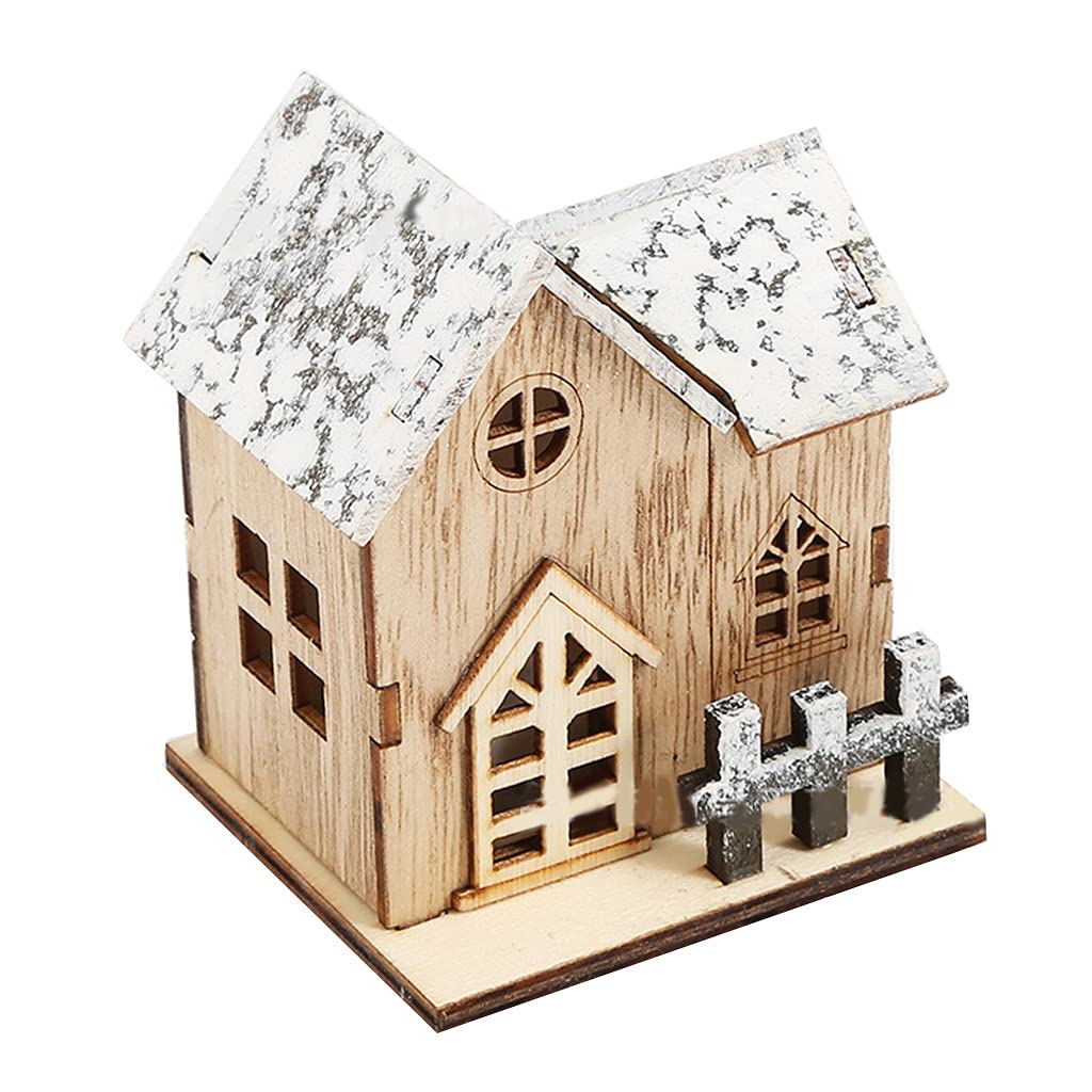 Christmas Styles Cabin Wooden House With LED Light Home Decoration Fairy Night Lamp Pendant Prop