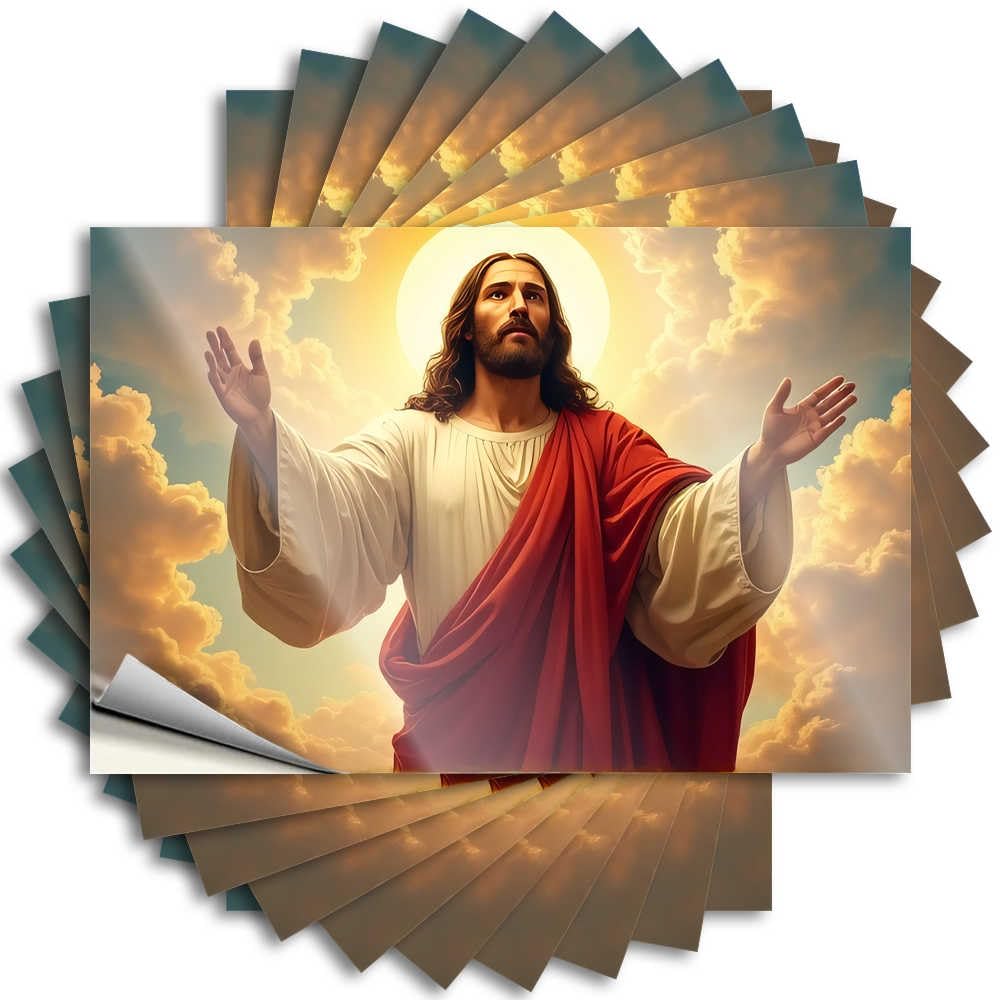 Fzfn Colour Funny Sticker Play Room Decorations Colorful Spring Helmet Jesus In Glory: A Heavenly Vision - Scratch Resistant Stickers(6X9cm)