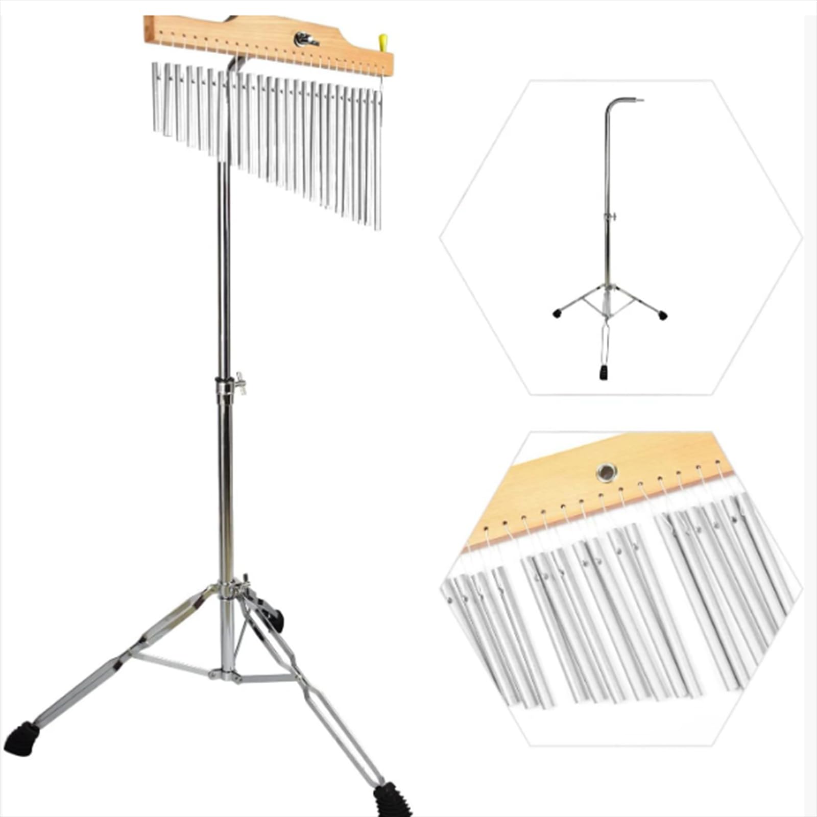 Bar Chimes Ständer Halter Musical Percussion Instrument Zubehör Windspiel Ständer, Silber