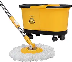 Perfect Pro, Mop Safe Pro, Mop Giratório, Centrífuga 360 com Cesto em Inox, Refil de Limpeza, Para Todos os Tipos de Pisos - Preto