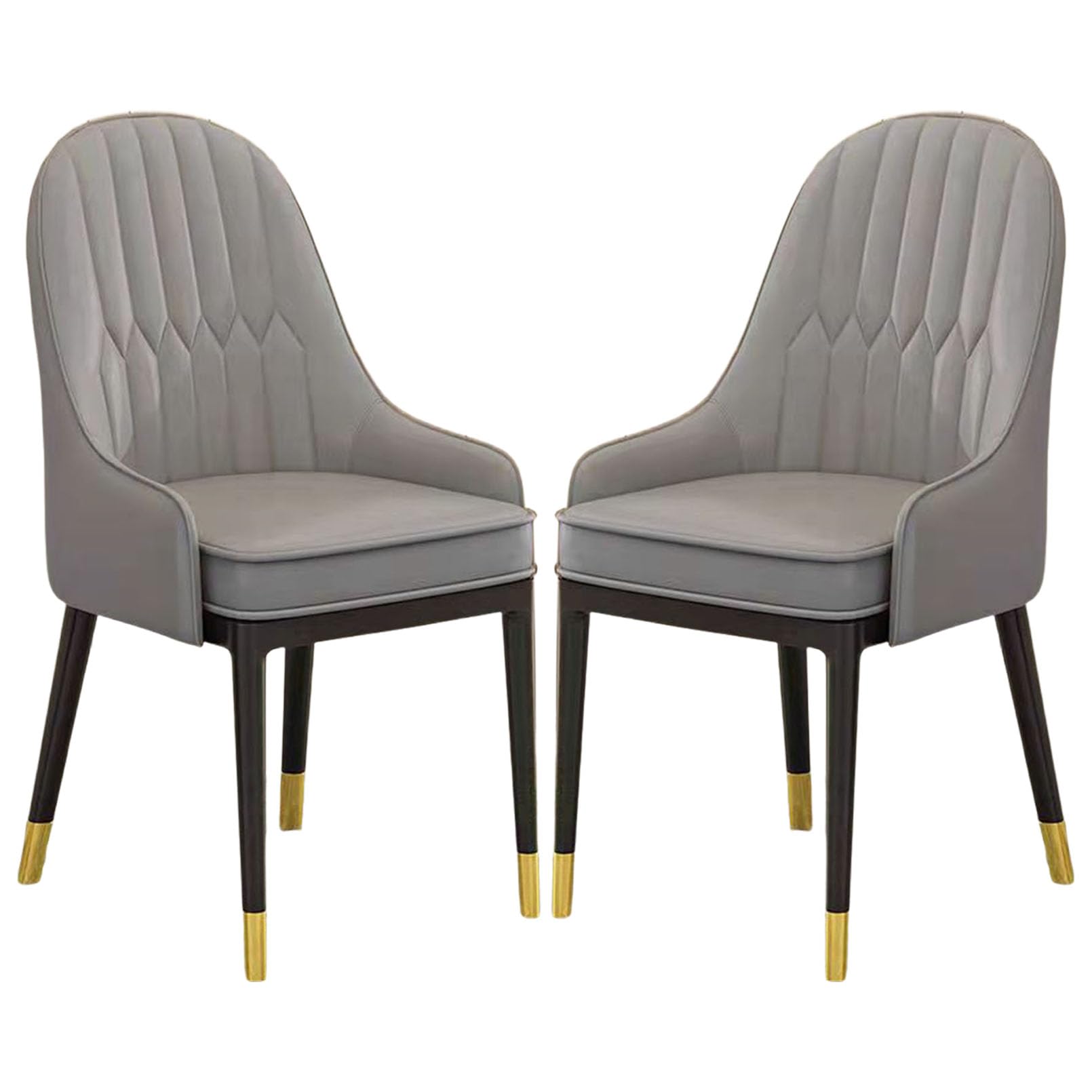 Chaises d'appoint lot de 2 en cuir synthétique et pieds métal pour salle à manger