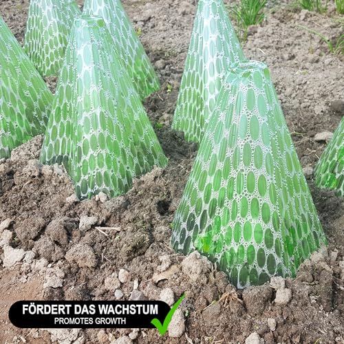 com-four® 24x Sonnenhut für Pflanzen, Pflanzenschutzhaube Wachstumshilfe, 23 cm hoch - Pflanzenhut, Pflanzglocke für Pflanzhilfe, Pflanzenschutz vor Frost, Schnecken und Vögeln (24 Stück)