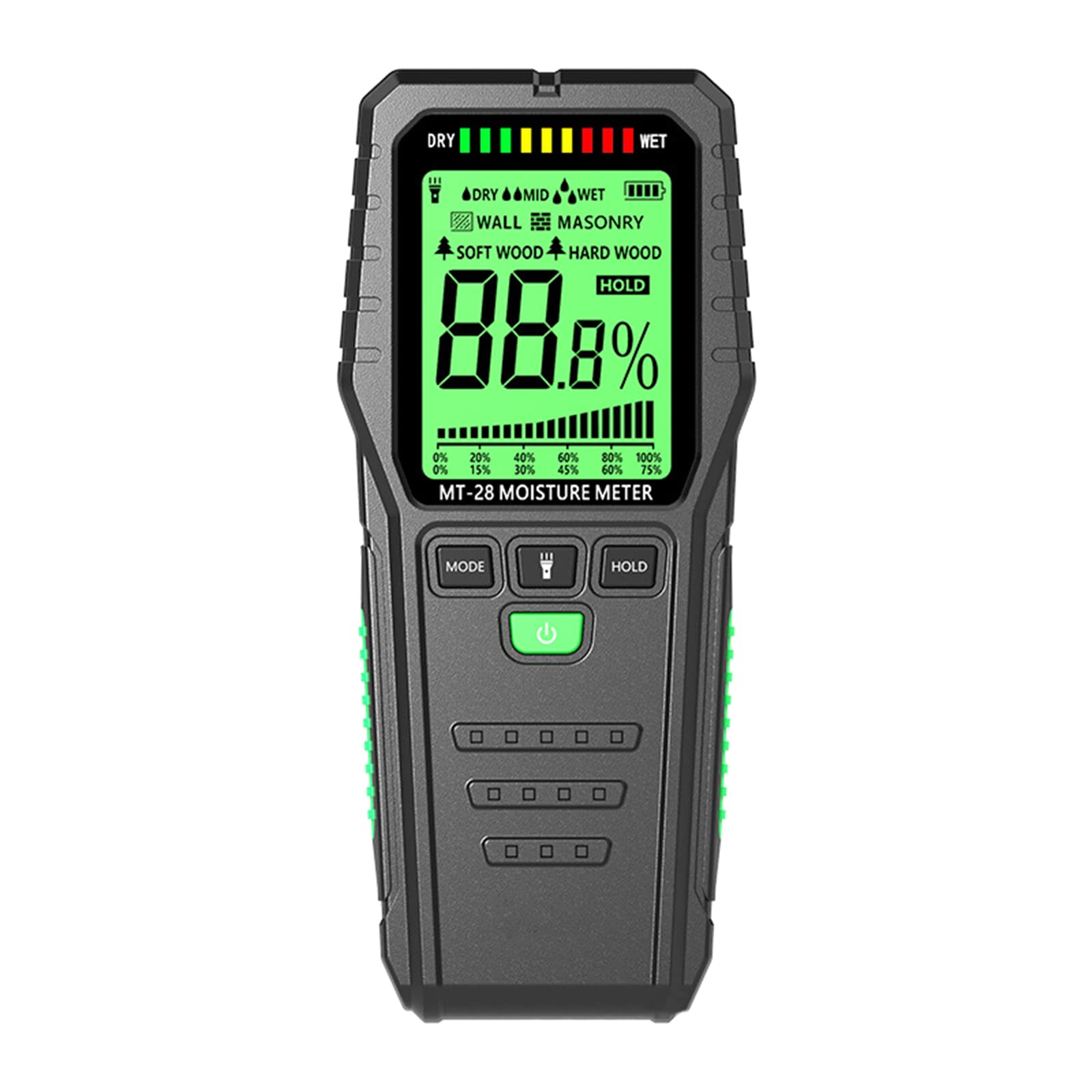 Pinless Moisture Meter For W/ Large LCD Display For Non-Destructive Moisture Detection Data Holder Humidity Tester For W Pinless Moisture Meter For Wood Floor Pinless Moisture Meter For Woodworking