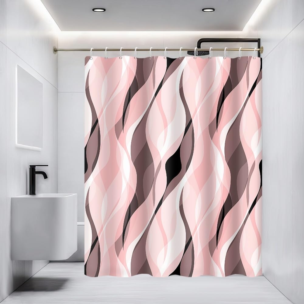 Uiiooazy Pastel Pink Shower Curtain - Image 4