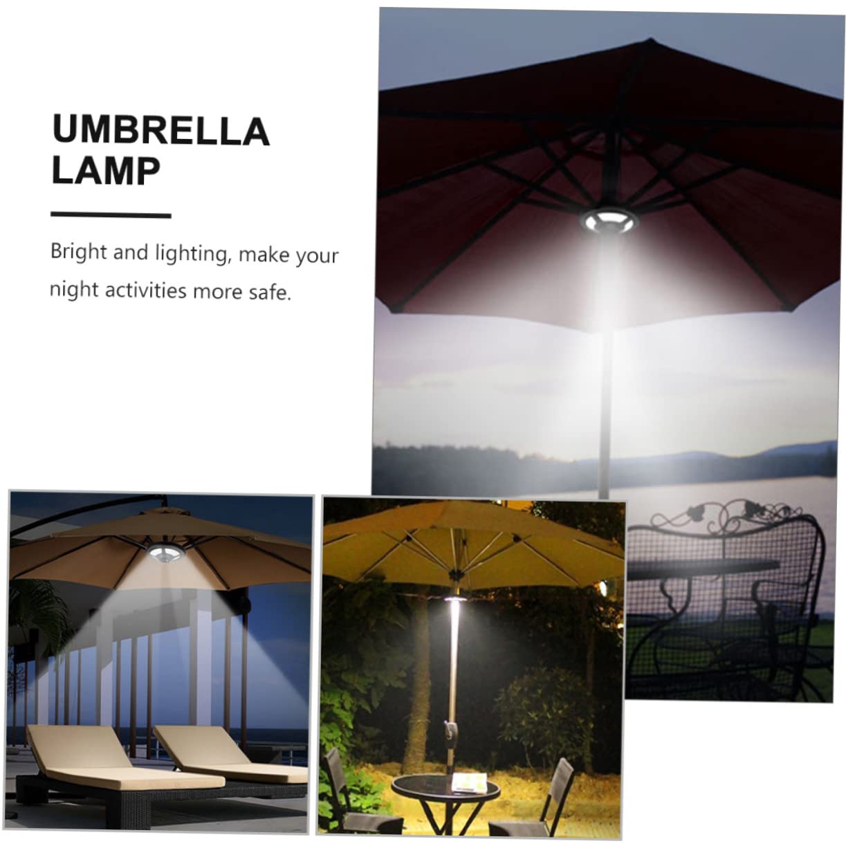 Homoyoyo Lampada Da Campeggio Led Multifunzionale Per Uso Esterno, Luce Ombrellone Portatile a Batteria, Illuminazione Da Giardino Resistente e Versatile Per Attività All'aperto