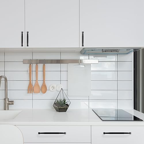 Miniatura 6 de COTYKILEY Paquete de 10 manijas negras mate de 7.5 pulgadas para gabinetes de cocina, manijas de puerta de gabinete, accesorios de gabinete de