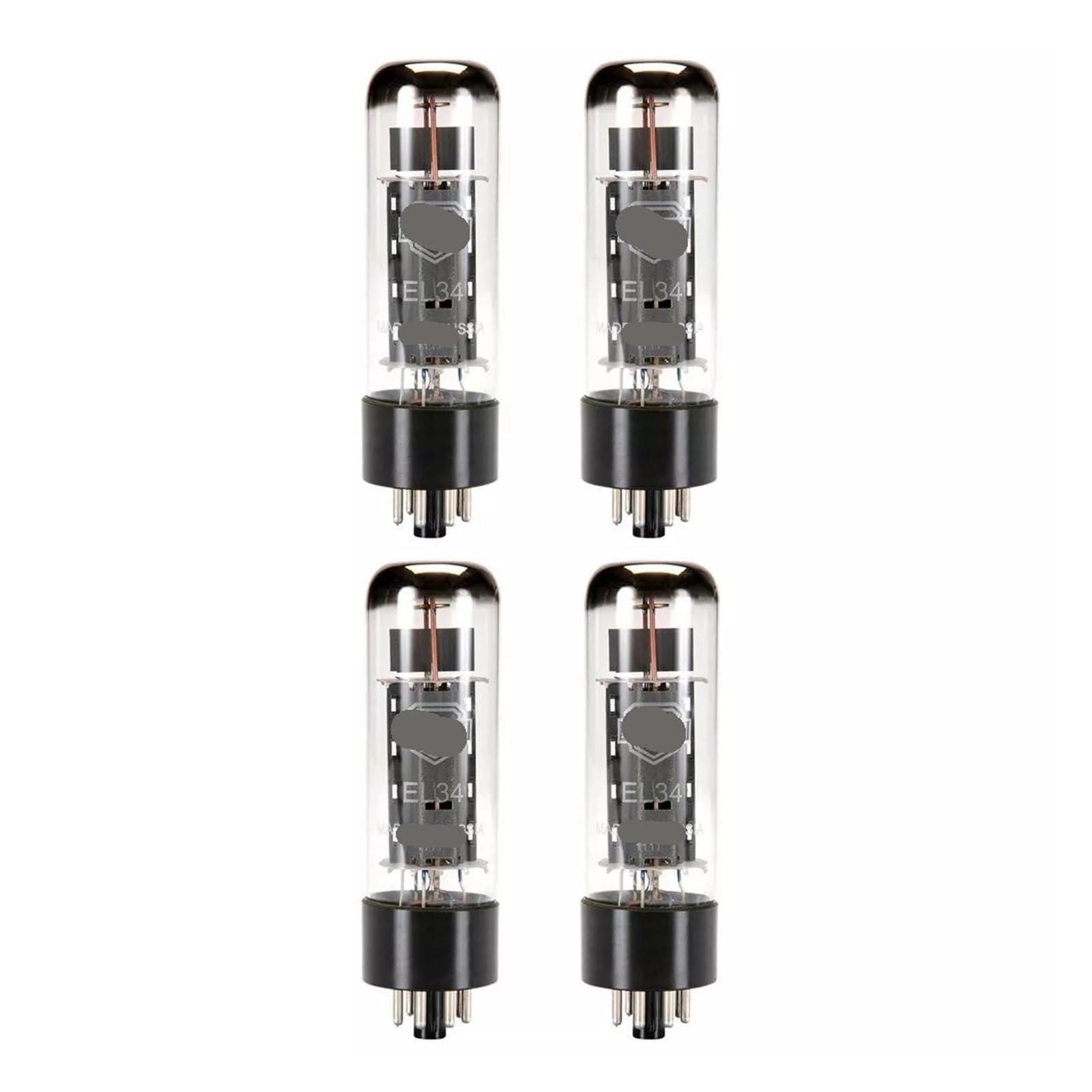 4 Pcs Current Matched Four (4) Reprinted EL34 6CA7 Vacuum Tubes -