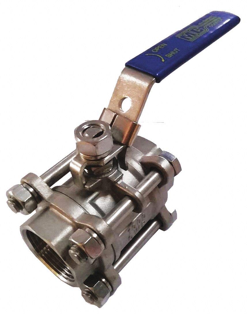 Sharpe Valves316 Stainless Steel FNPT x FNPT Ball Valve, Locking Lever, 1/2" Pipe Size - SV39036TE004