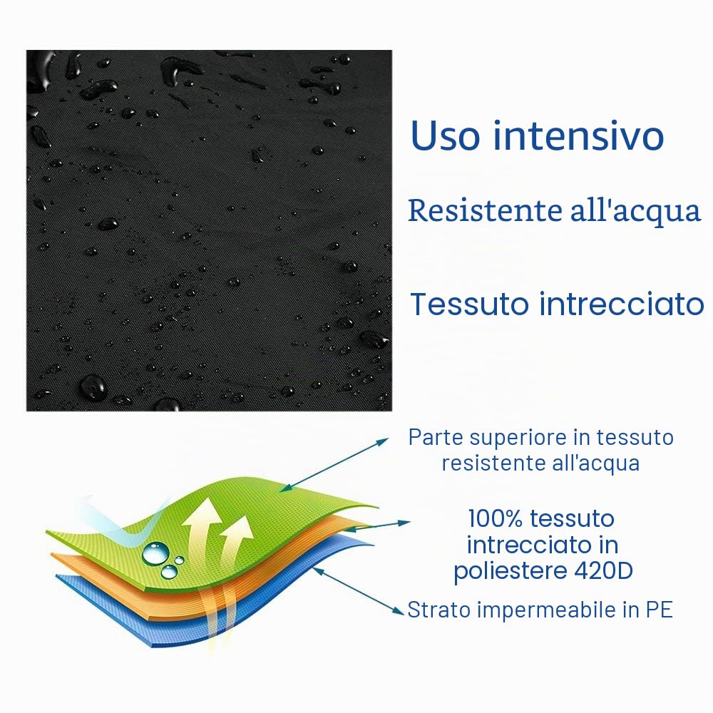 Copri dondolo impermeabile per dondolo da giardino a 3 posti, in poliestere nero, completamente resistente alle intemperie, 170 x 125 x 220 cm