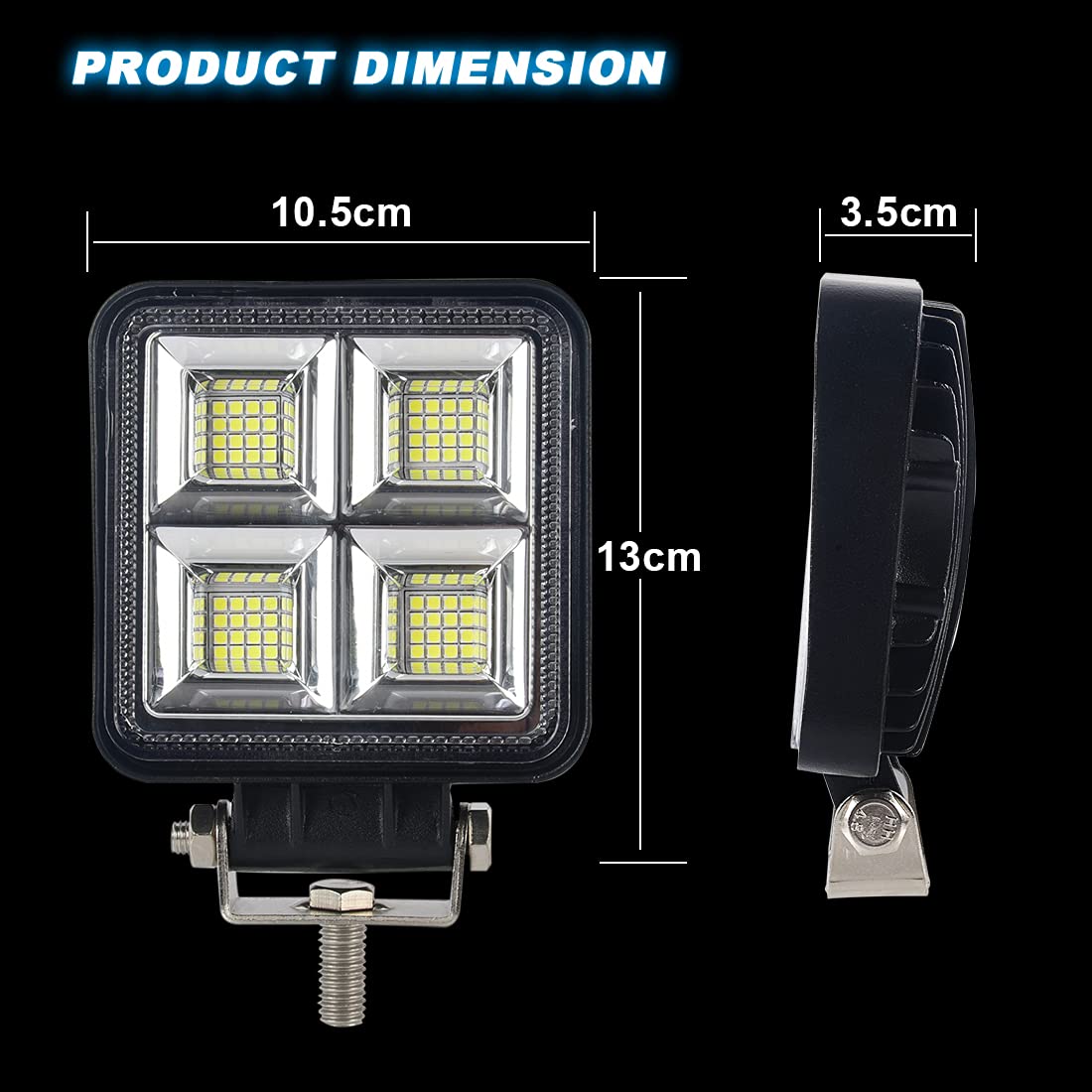 Reflektor roboczy LED, 4 cale, 12 V, dodatkowy reflektor offroad, 24 V, reflektor offroad, reflektor roboczy, do SUV-ów, ATV, ciężarówek, łodzi, traktorów (4 cale, S007)