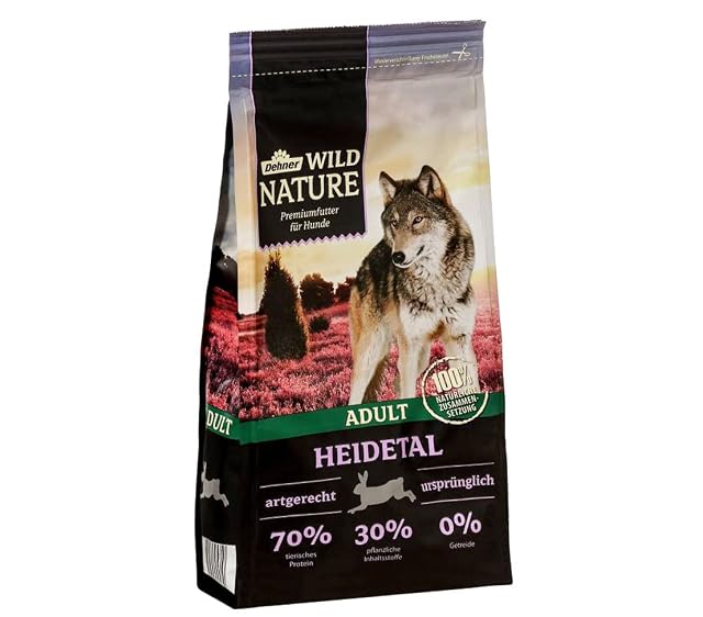 Dehner Wild Nature - Comida Seca para Perros Heidetal, sin Cereales, sin azúcar, para Perros Adultos…