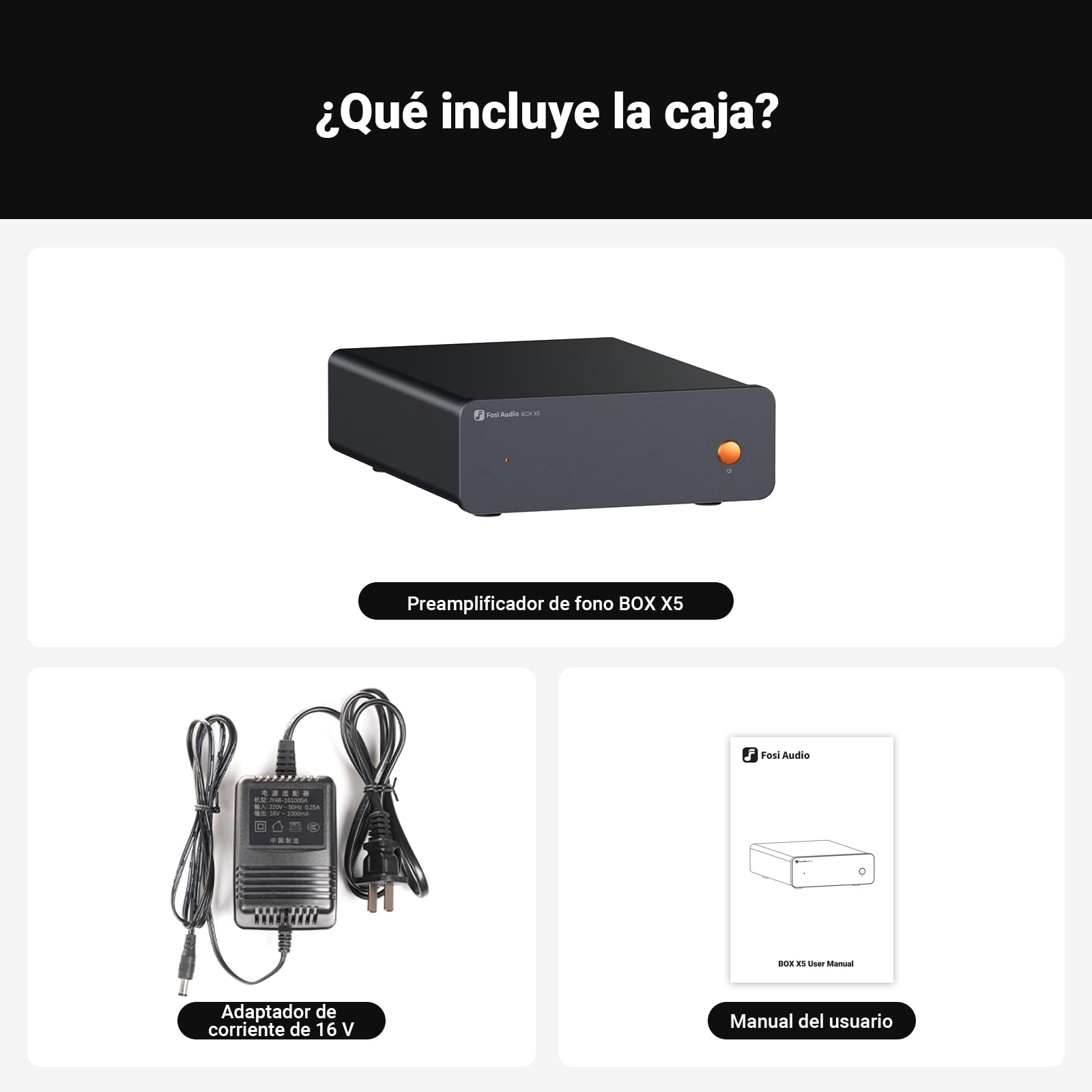 Fosi Audio BOX X5 Preamplificador de Fono, Mini Preamplificador de Audio Doméstico para Tocadiscos de Cartucho MM y MC, Tocadiscos Fonográfico, Altavoces Activos con Ganancia Ajustable de 4 Niveles