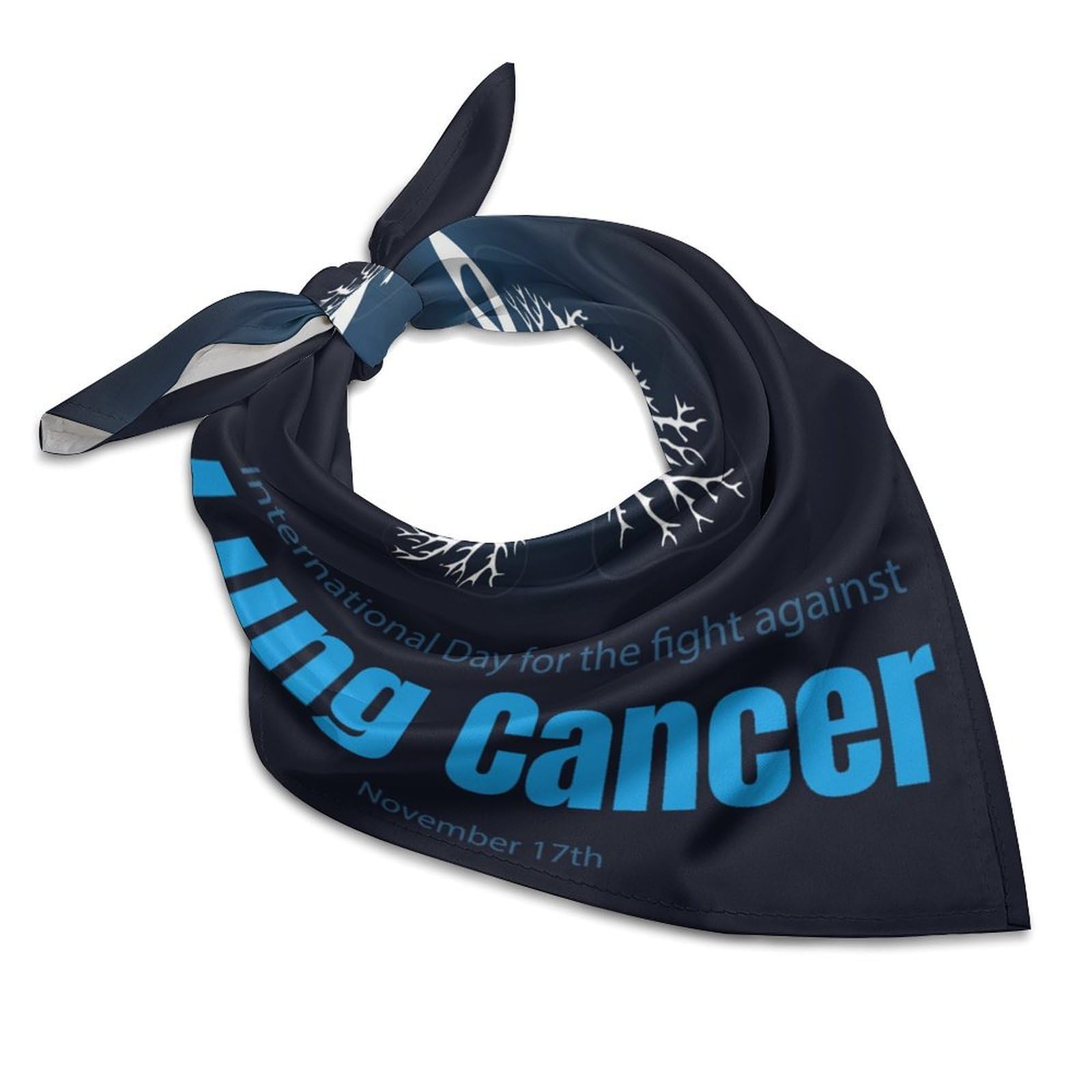 Csemeie I Wear White Lung Cancer Awareness Month Bandana Hair Scarf Headband Adjustable Neckerchief for Men Women Decor