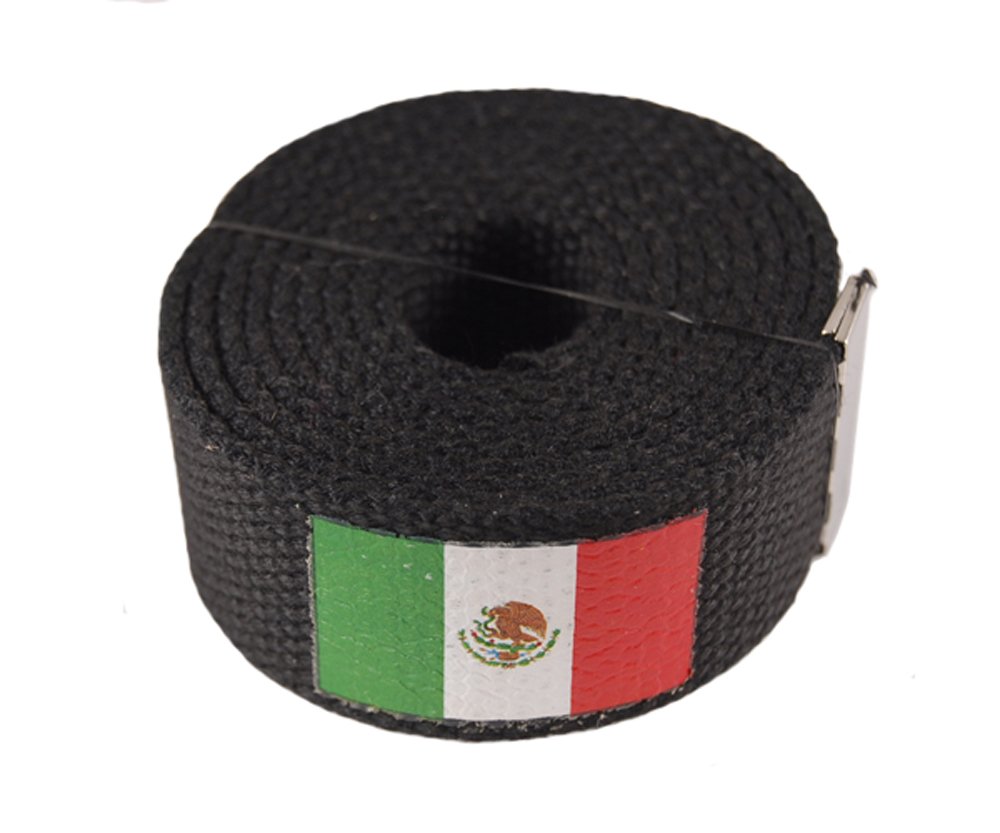ACCmall Canvas Military Web Novelty, Flag, Soccer Team Belt & Buckle (Mexico, 60 inch)