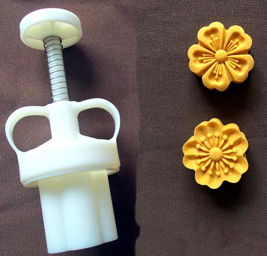 Luminexia Mooncake Mould Cookie Stamps Moon Cake Mold 3D Crab/Flor/Mango,Mooncake Press Molds Biscuits Stamp Cake Mould Baking Accessories Making Traditional Festival Mooncakes,8 Styles