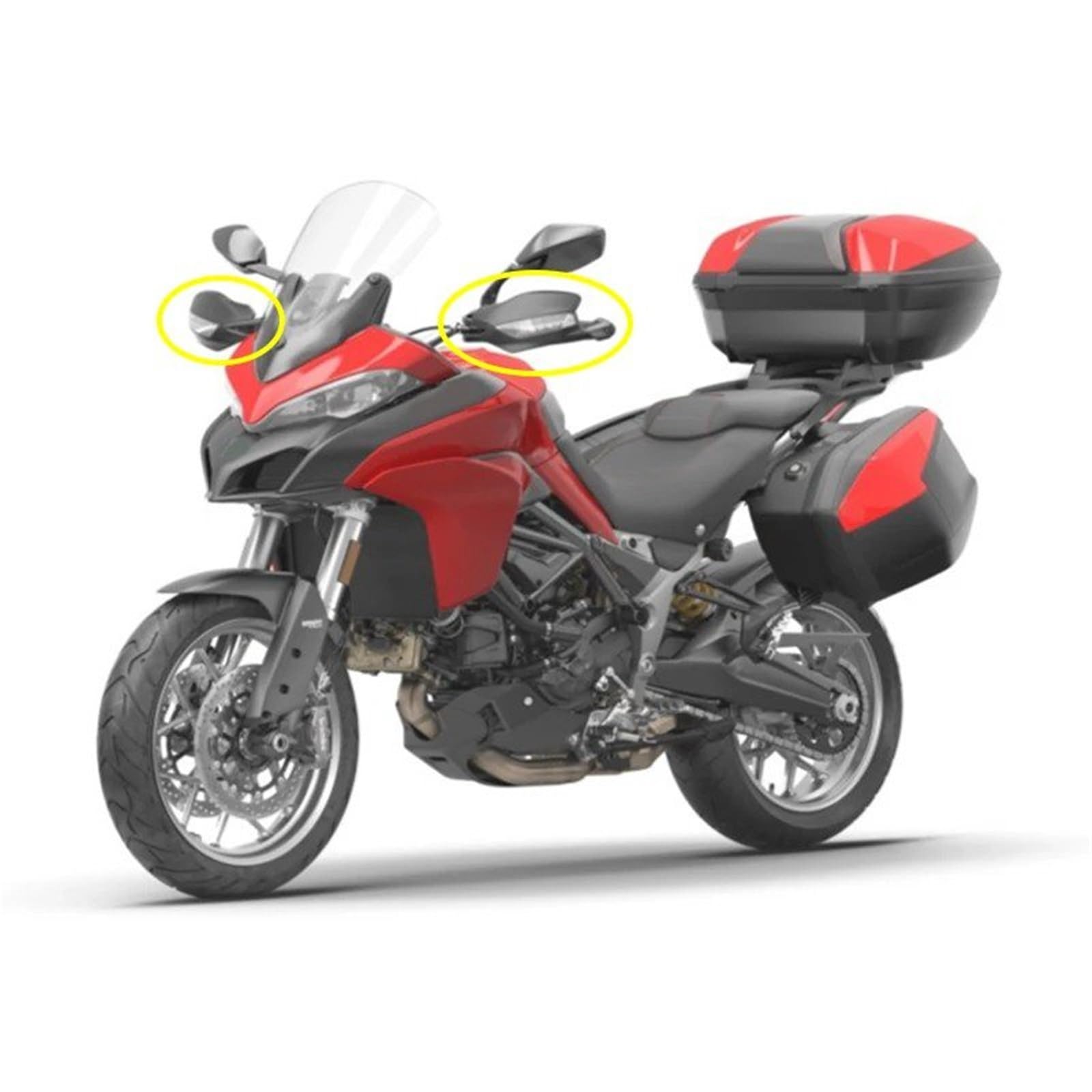 Protector Manos Motocicleta para Ducati para MULTISTRADA para MTS 950 1200 1260 para MTS950 para MTS1200 Cubierta Protectora Protectora Manillar Motocicleta Paramanos(Black-Left Side)