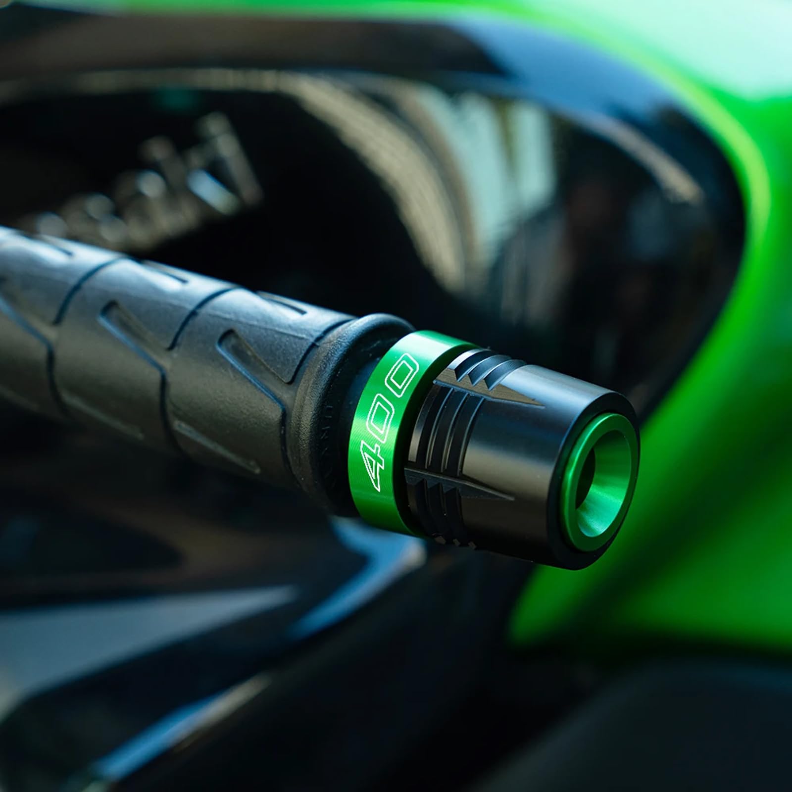 Per Kawasaki Ninja400 Ninja500 SE Z400 Z500 Z 400 500 2019-2025 2024 2023 Manopole Manubrio Moto Tappi Terminali Tappi Slider (Verde-500)