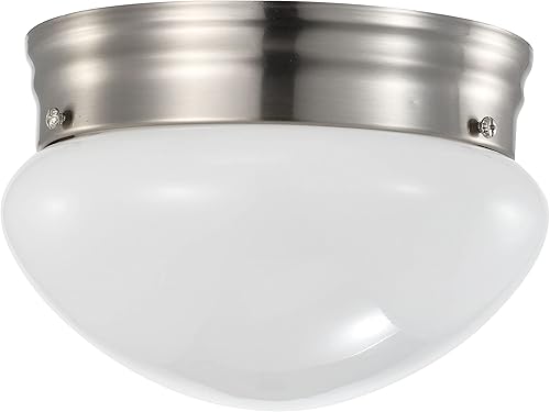 Miniatura 6 de Satco (62-1564 12 vatios, 7 pulgadas; accesorio LED empotrado; 3000 K; regulable; níquel cepillado; vidrio esmerilado para el hogar, baño,