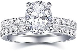 Opulent 2 Carat Oval Engagement Rings Set for Her