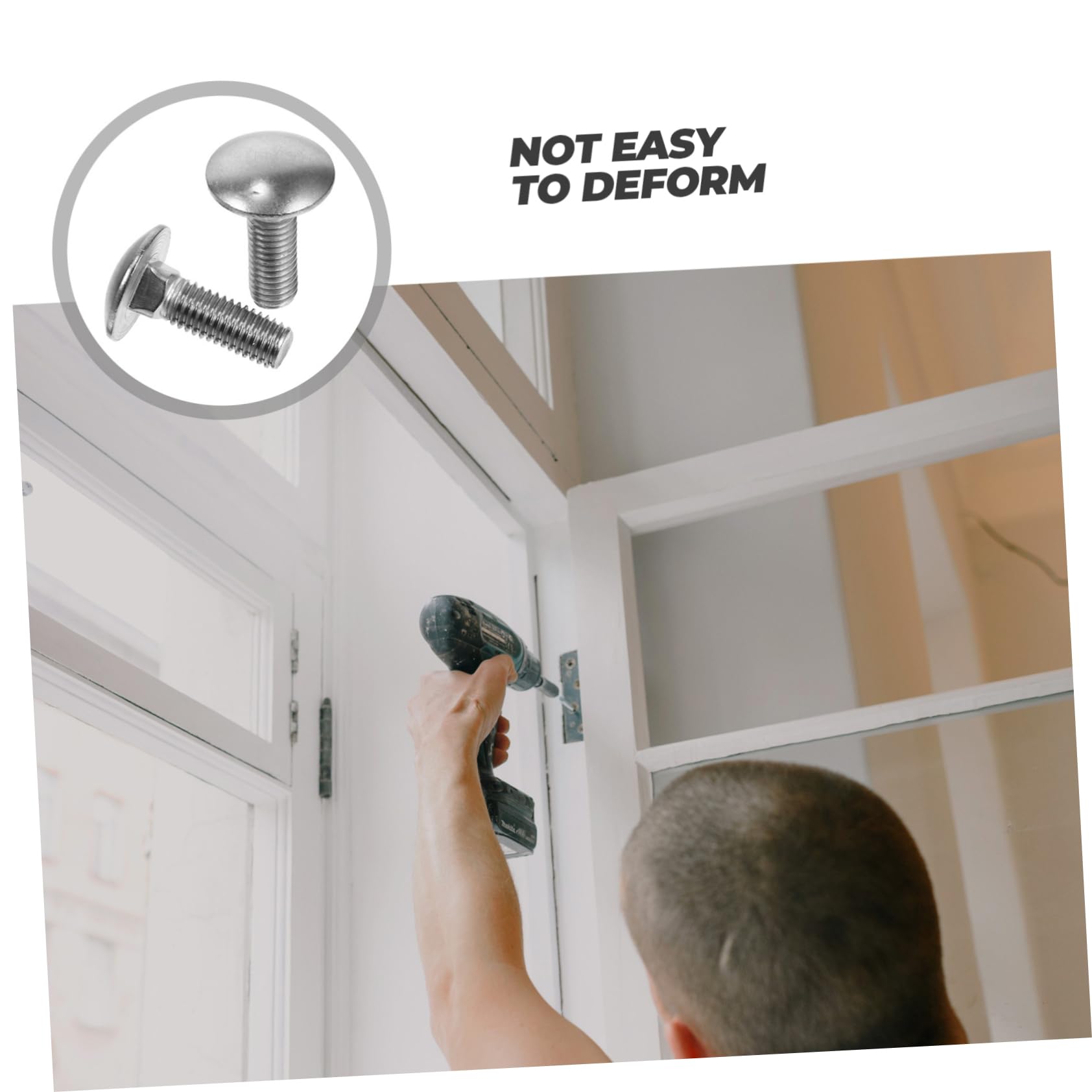 HAWILLOSCH 30pcs Stainless Steel Bolts Screws Round Head Square Neck Anti-Theft for Wood Metal and Shelf Constructi