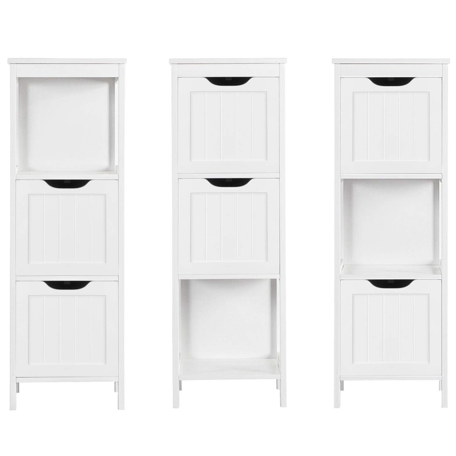 Yaheetech Armadietto da Terra in Legno Mobile per Bagno Mobile Autoportante ad Angolo Armadio con 2 Cassetti per Medicine Mobile da Cucina Salotto Soggiorno Corridoio 89 x 30 x 30 cm