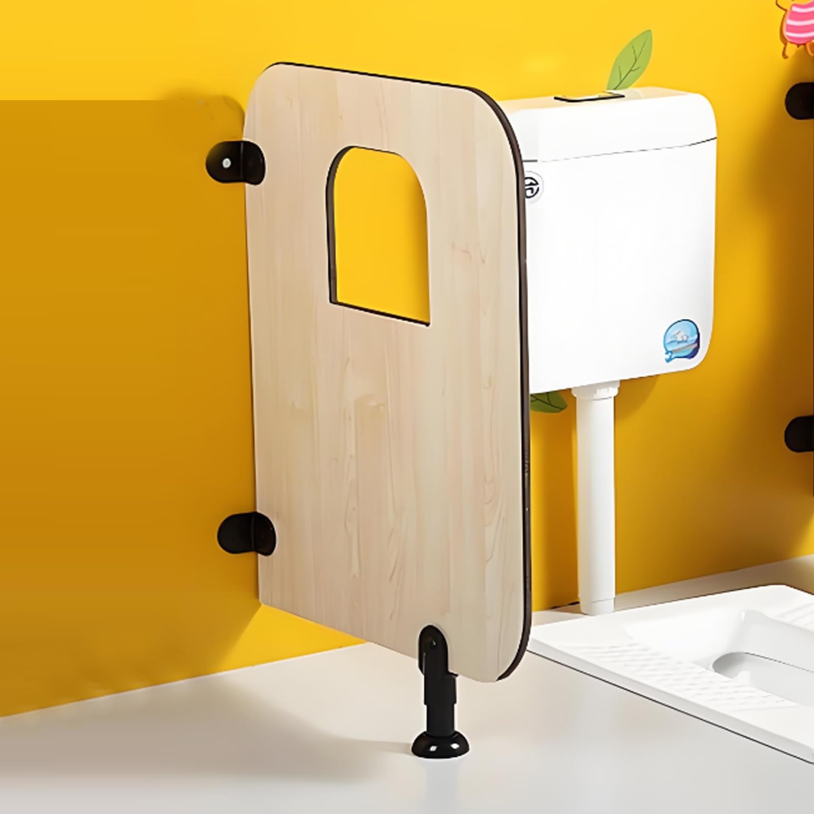 YNAYGDIUGD Children's Urinal Screen Toilet Partition, Men's Urinal Privacy Screen Divider Partition, Floor-Mounted Toilet Protection Divider,Kindergarten Toilet Privacy Partition Wood Panels