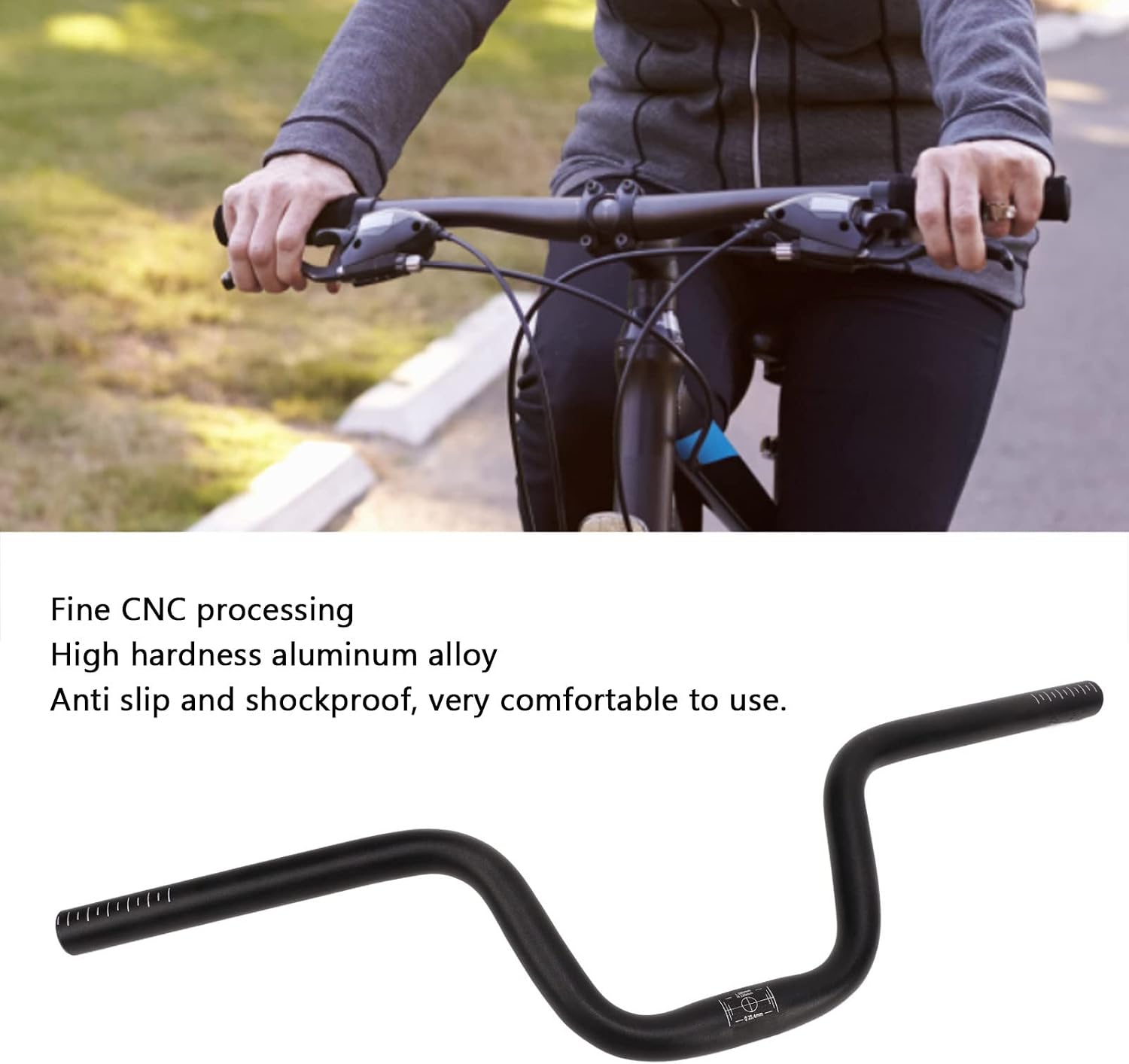 Road Handlebar, Extra Long 580mm Aluminum Alloy Folding Handlebar with 25.4mm Diameter and 120mm Height for Road Cyclists, Commuters, Touring Riders