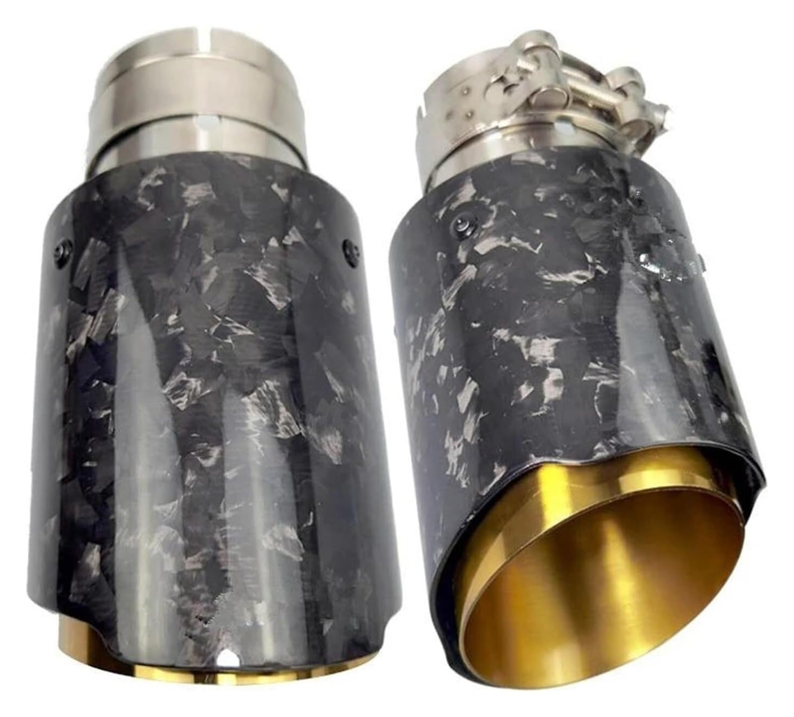 Tubo Escape Coche Punta Silenciador Universal Acero Negro Borde Recto Dorado Silbato Coche Escape Tubo Silenciador(In 63mm Out 89mm)