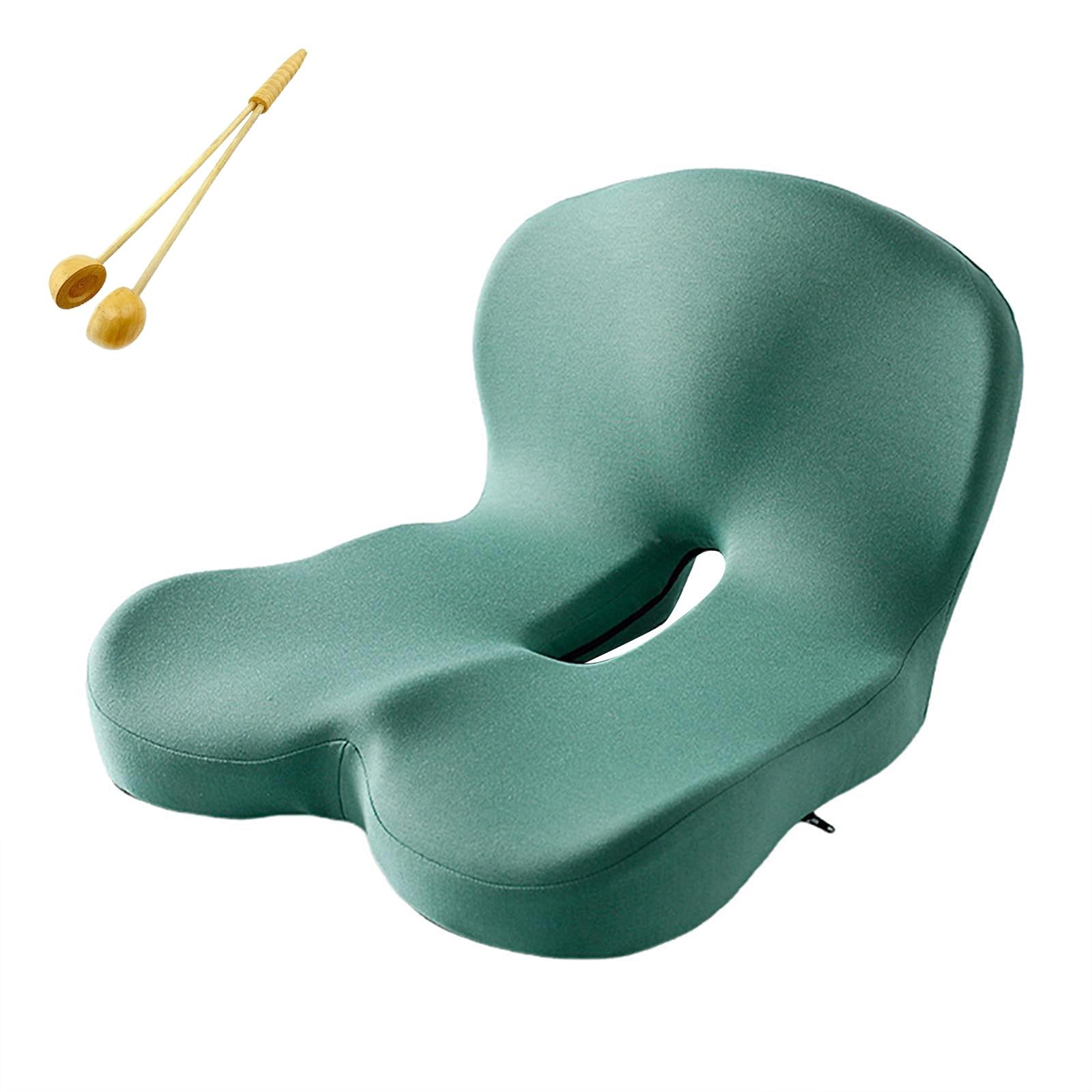 Reenly Soothe+ Seat Cushion, Reenly Back And Seat Cushion, Memory Foam L-Shaped Integrated Seat Cushions, Welnax Rückenkissen Bei Ischias, Für Büro, Familie, Reisen, Autositz Oder Rollstuhl(Green)