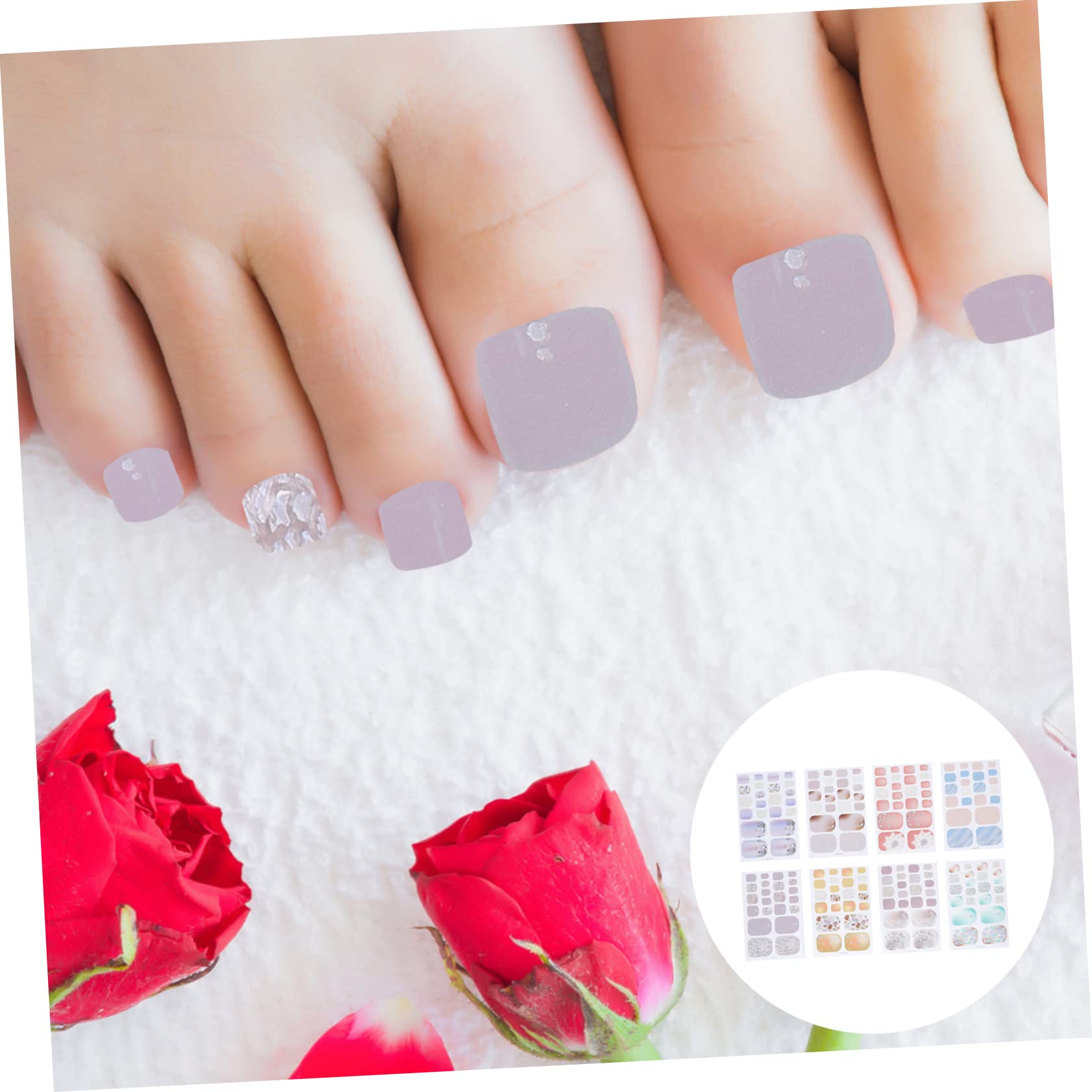 Healvian 40hojas Pegatinas Para Uñas De Pies Diseños Autoadhesivos De Manicura Para Mujeres Decoraciones Únicas y Coloridas Fácil Aplicación y Retiro Para y Compartir Momentos