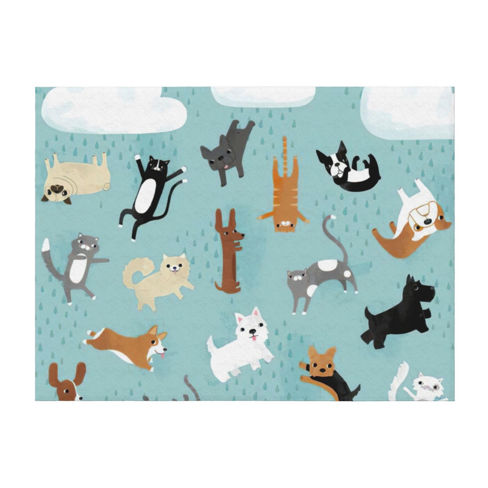 Couverture de lit EdWal en microfibre hypoallergénique motif chat