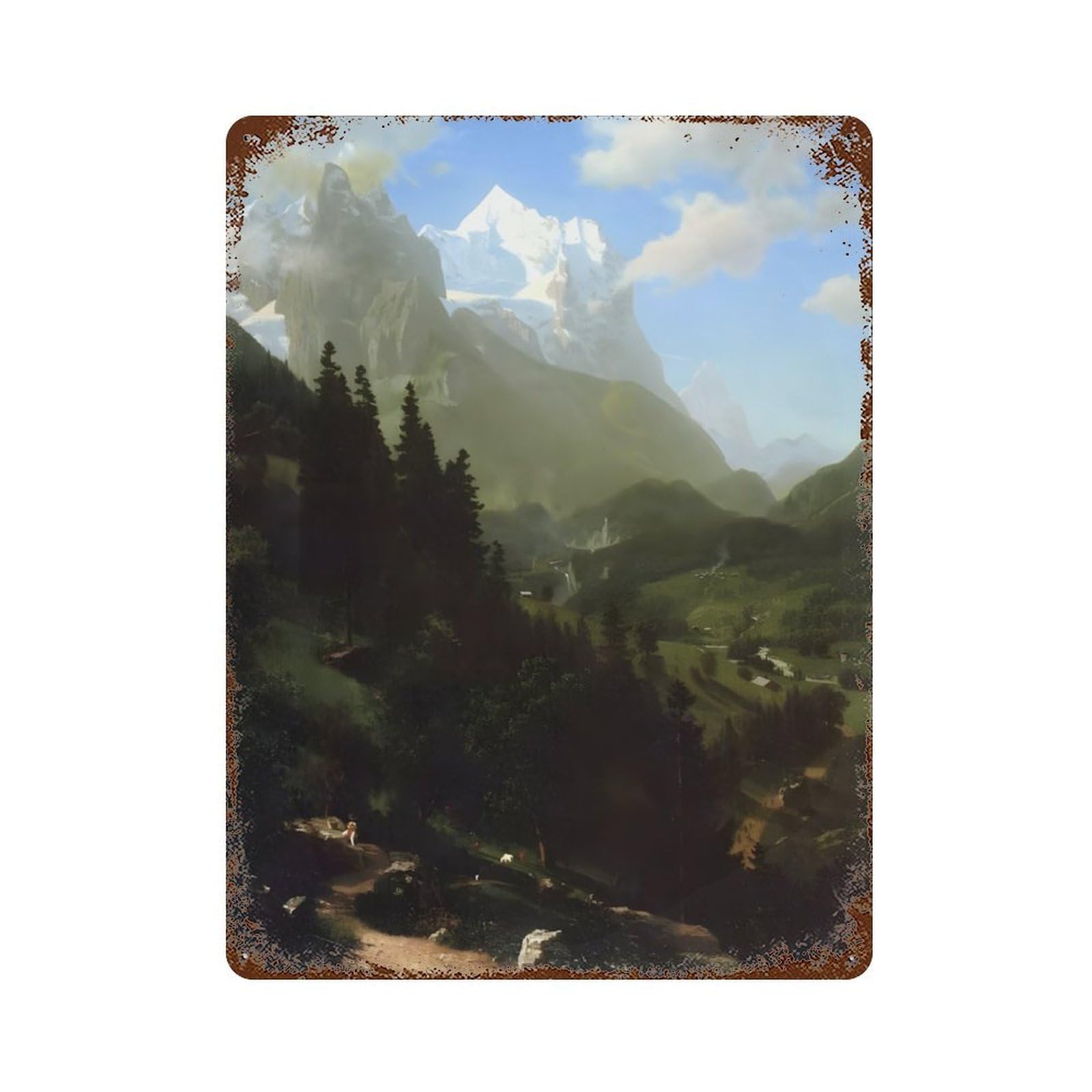 xiaoxiaoshen Albert Bierstadt (45) Wall Decor Art Metal Tin Poster Modern Home Decor Art Home Bar Shop Decorations Vintage Sign 40x30cm