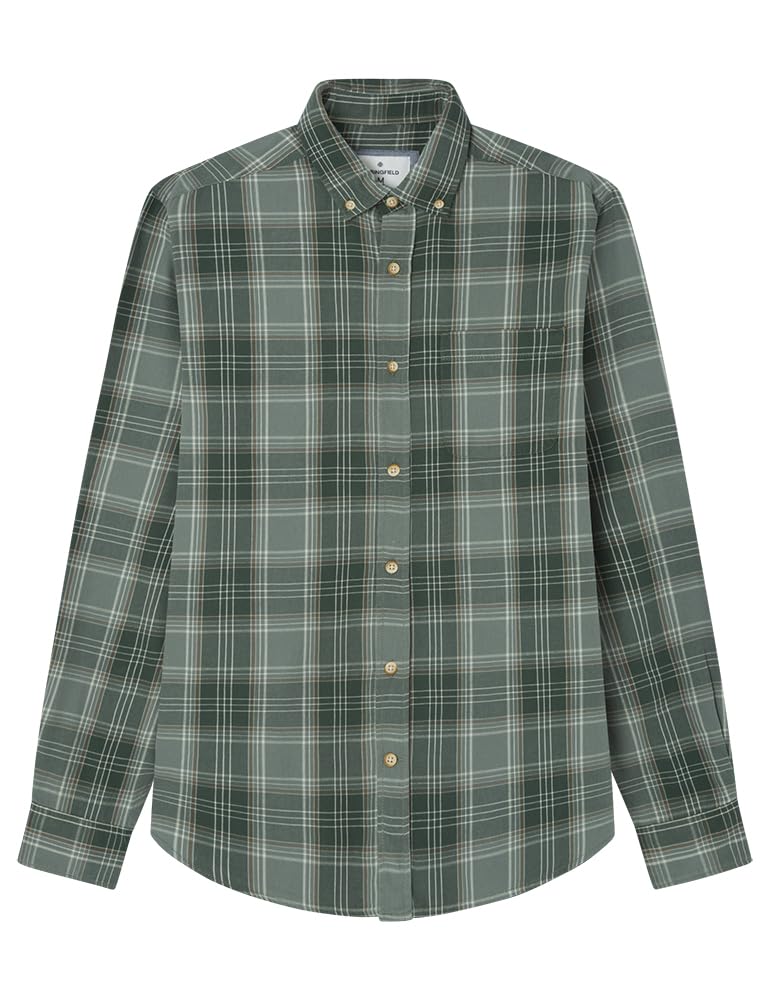 SPRINGFIELD LS Plaid Twill Shirt Men, Green Grey, L