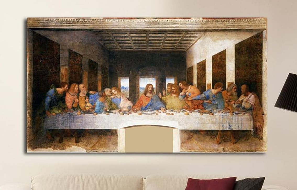 Grafic Quadro Moderno L'Ultima Cena Leonardo Da Vinci - The last supper Quadro stampa su tela canvas con o senza telaio (CM 70X40, QUADRO CON TELAIO IN LEGNO)