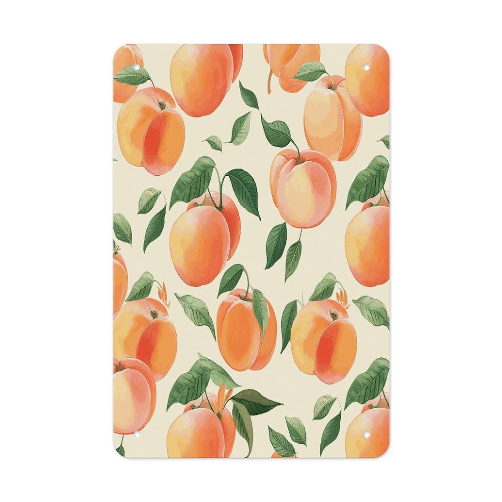 Peach Metal Tin Sign Wall Decor Funny Retro Sign Weatherproof Metal Wall Art for Indoor Or Outdoor Retro Tin Signs for Kitchen Office Home Bar Decor 11.8 X 7.9 Inch
