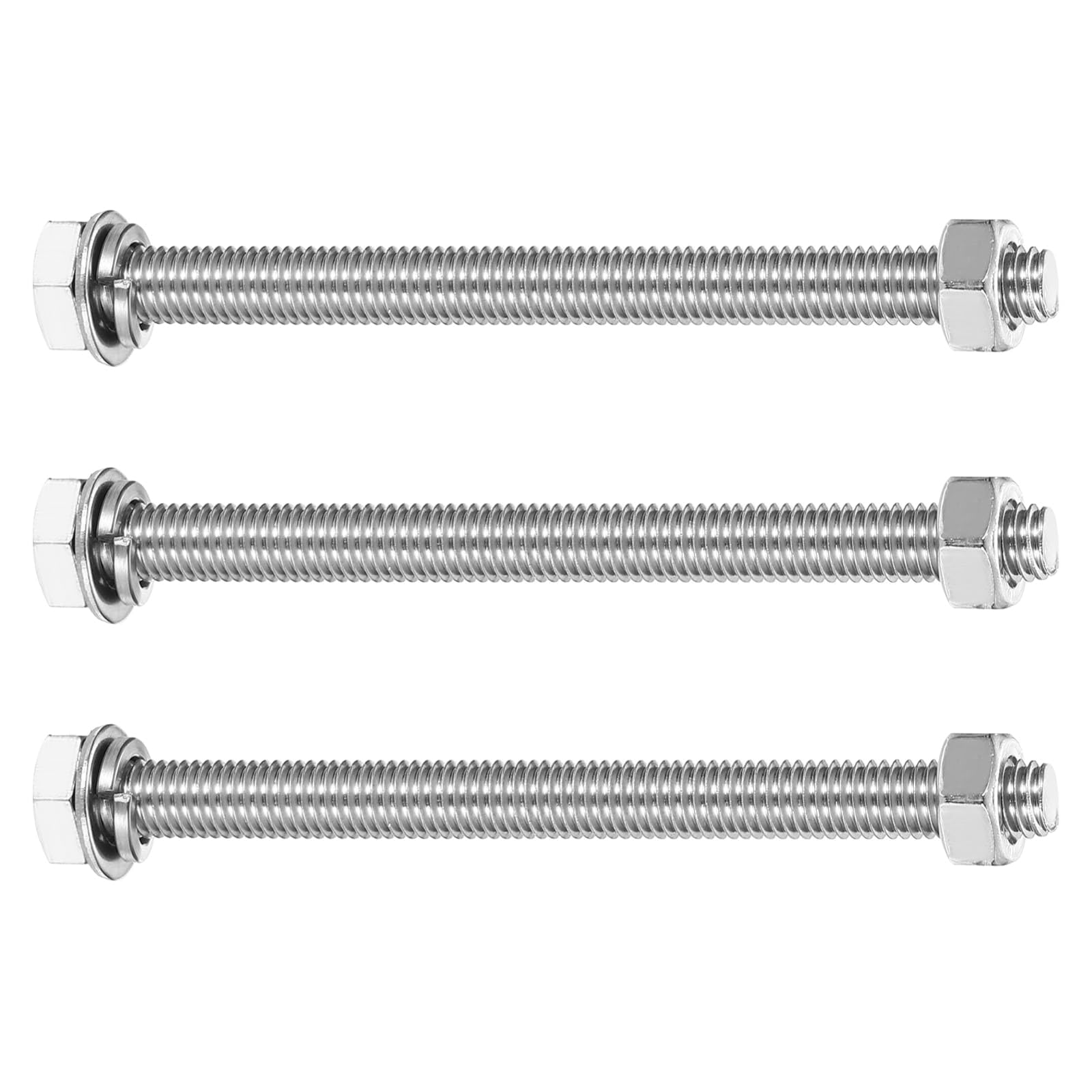 TA-VIGOR M8 x 100mm Hex Screws Bolts, Nuts, Flat & Lock Washers Kit 3 Set